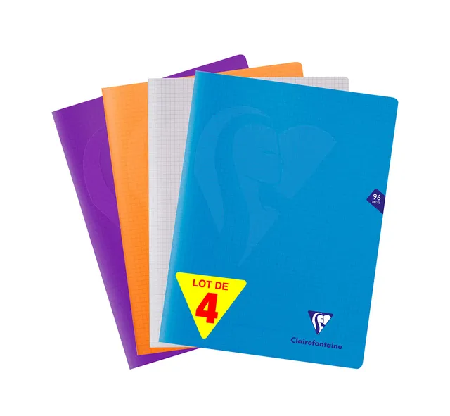 clairefontaine-1951-lot-4-cahiers-24x32-petits-carreaux-96p image 1