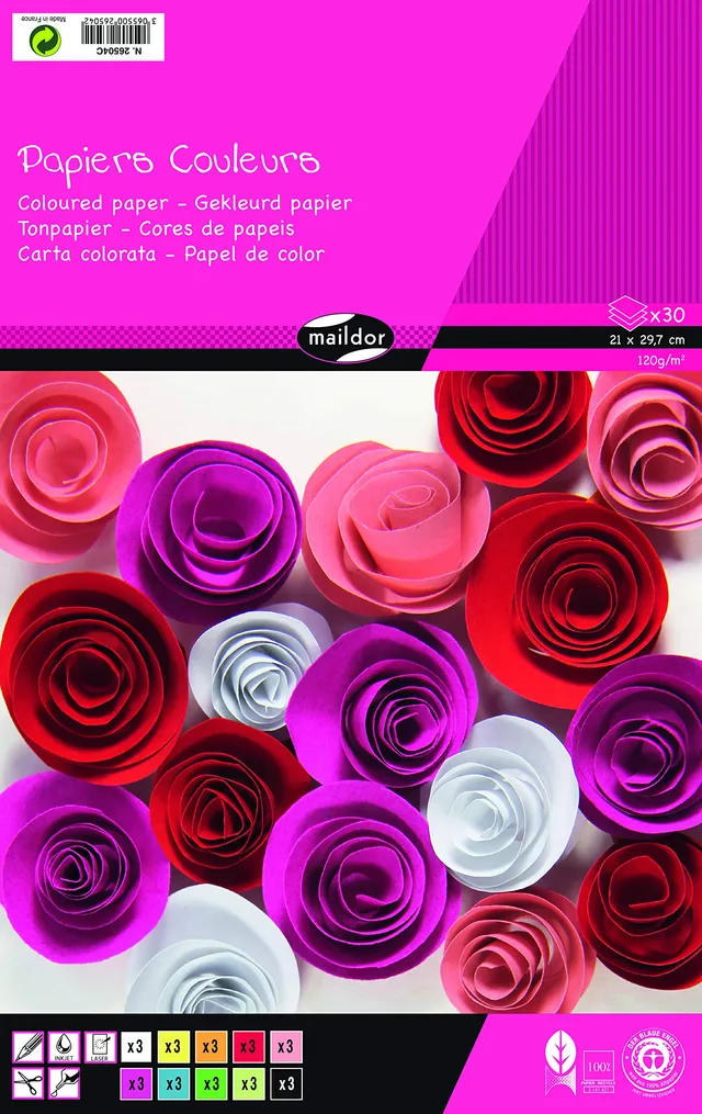 clairefontaine-back-to-basics-bloc-papier-couleur-a4-30-feuilles image 1