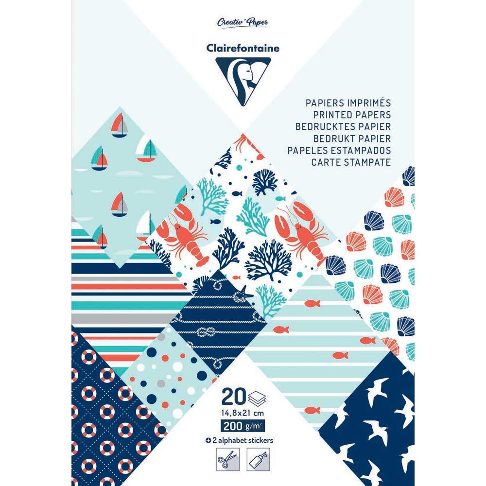 clairefontaine-tulip-95815c-bloc-a5-20-feuilles-motifs-stickers image 1
