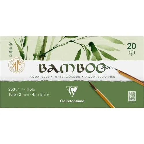 clairefontaine-painton-bloc-papier-aquarelle-bamboo-250g-21x10-5-lot-2 image 1