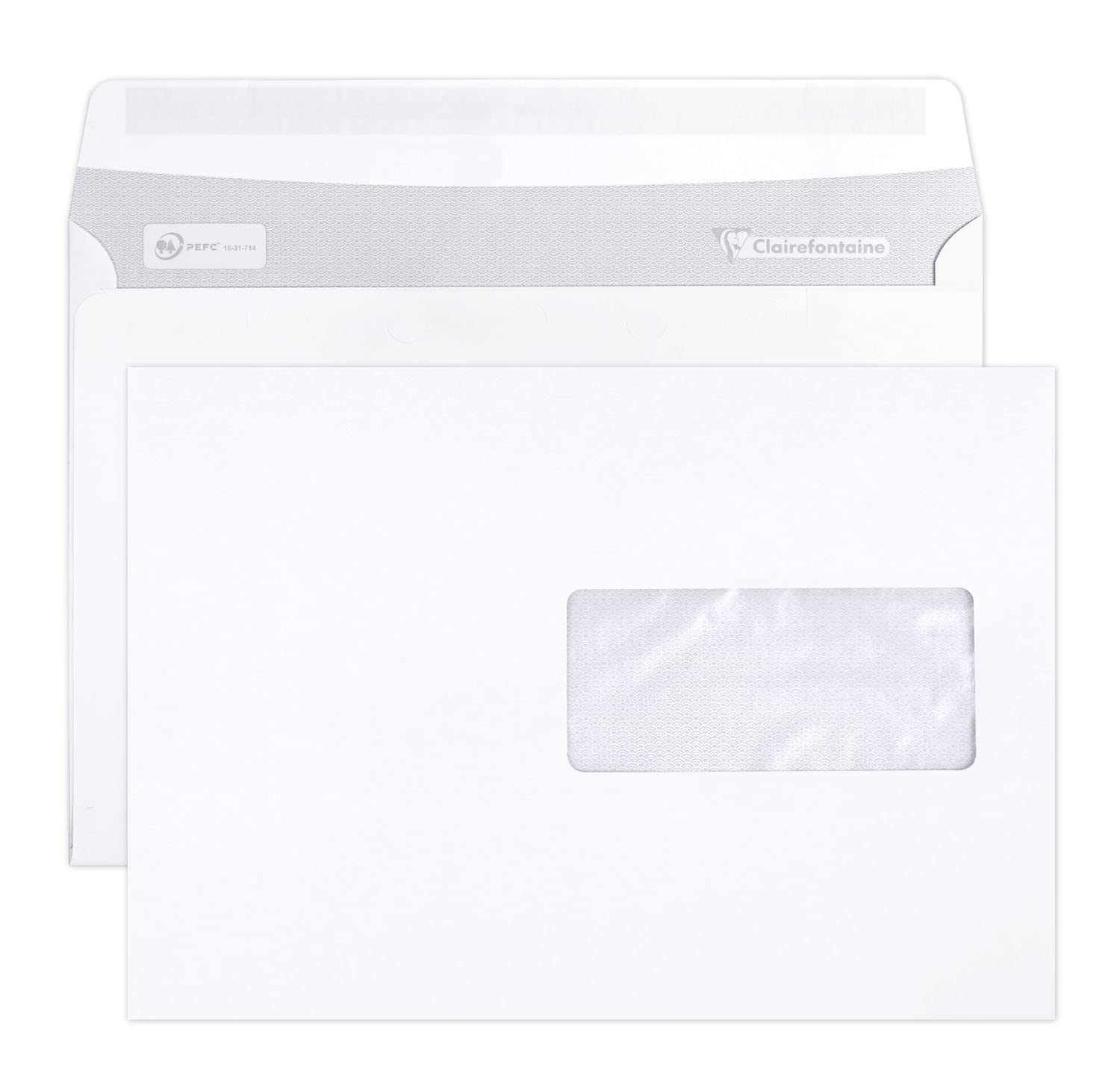 clairefontaine-10342c-enveloppes-c5-fen-tre-500-blanches-90g image 1