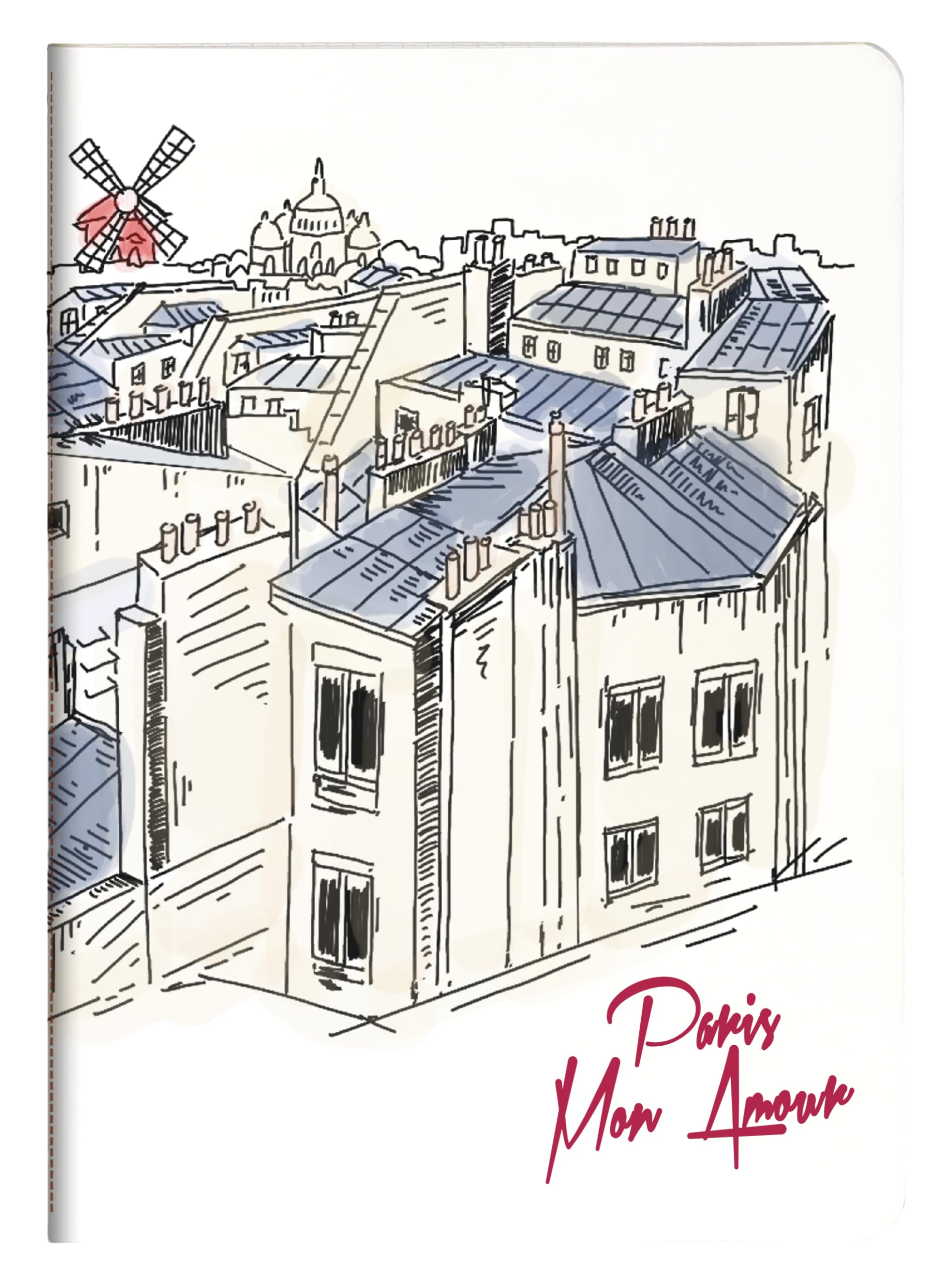 clairefontaine-moulin-rouge-carnet-cousu-a5-64p-lign-90g image 3