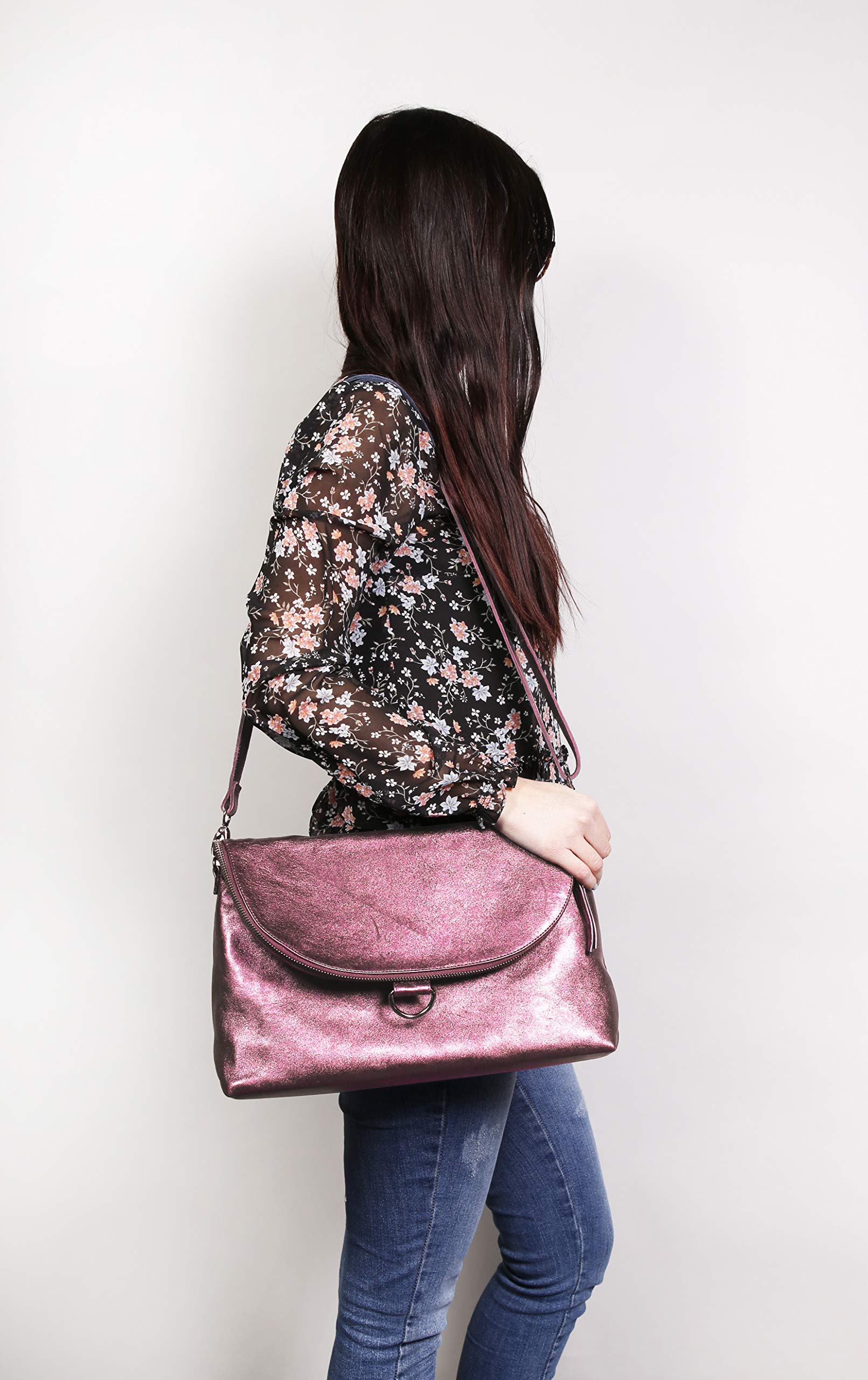 clairefontaine-age-bag-400033c-sac-dos-cuir-cerise-2-en-1 image 2