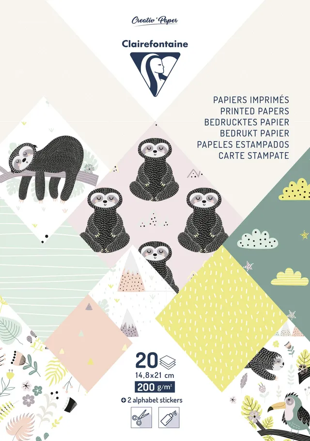 clairefontaine-tulip-95280c-bloc-papier-cartonn-paresseux-a5 image 1