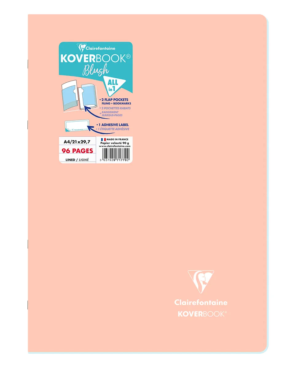 clairefontaine-koverbook-971779c-cahier-a4-lign-corail-96p image 1