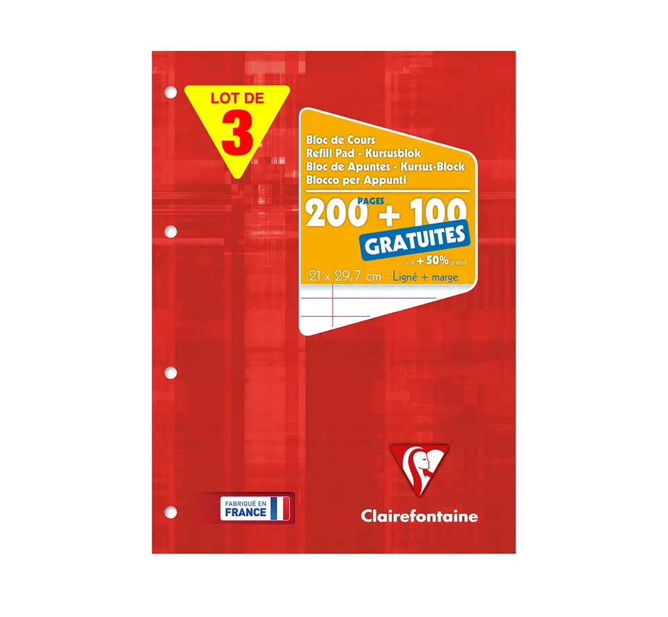 clairefontaine-1951-65818amzc-bloc-cours-a4-x3-lign-marge image 1