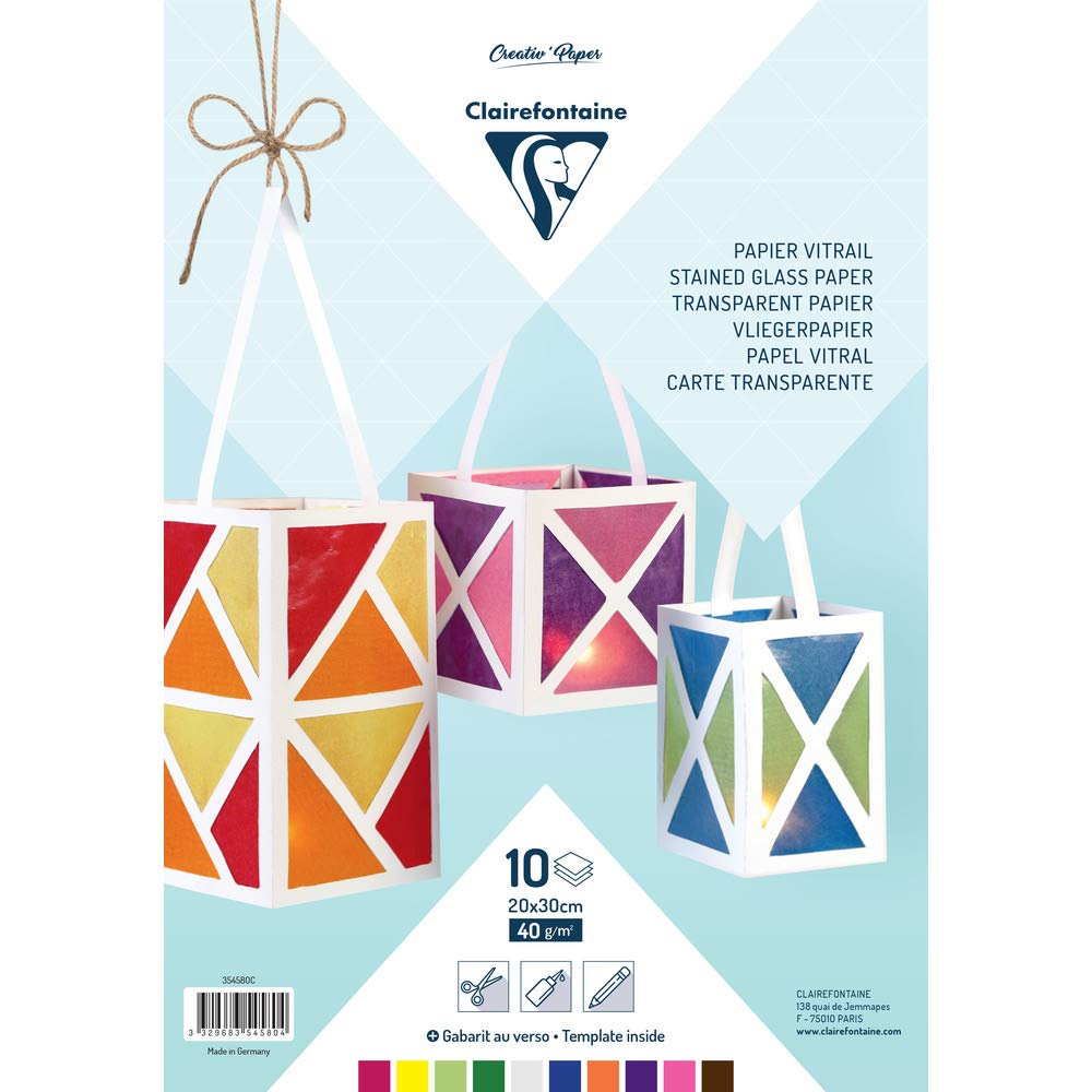 clairefontaine-tulip-papier-vitrail-20x30cm-10-couleurs-40g image 1