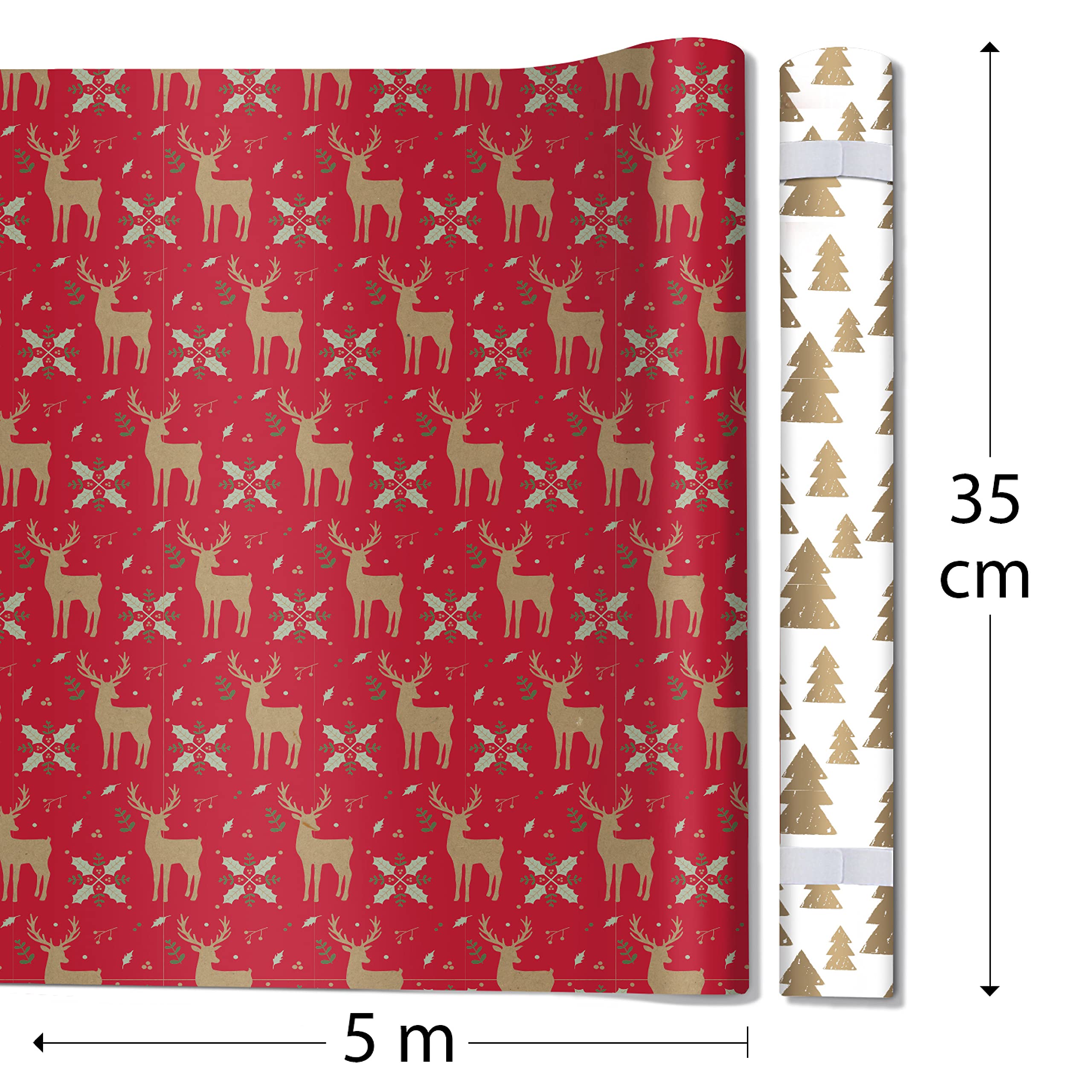 clairefontaine-tiny-rolls-kit-papier-cadeau-kraft-rouge-2x5m image 4