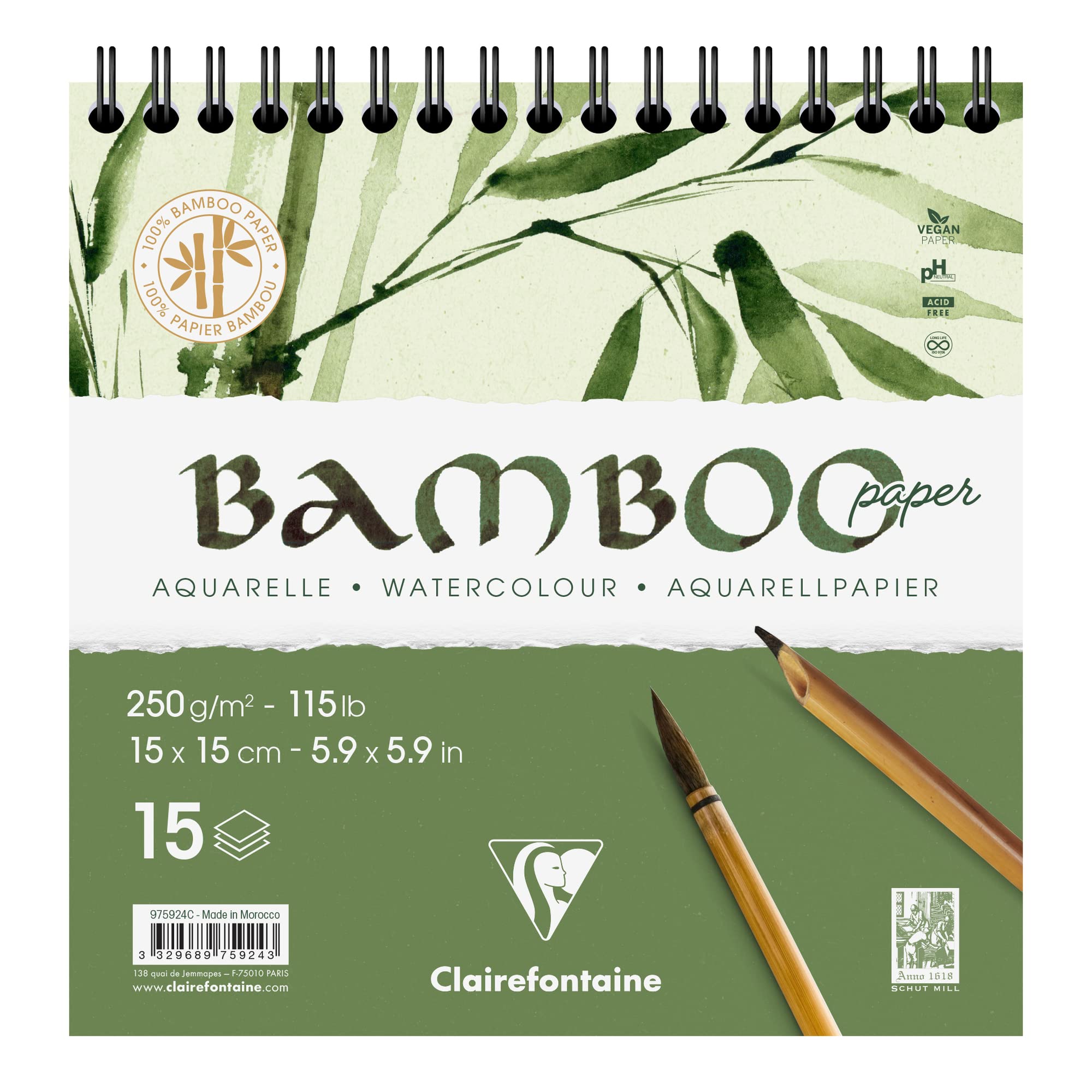 clairefontaine-painton-bloc-aquarelle-bamboo-13-5x25cm-250g-15-feuilles image 6