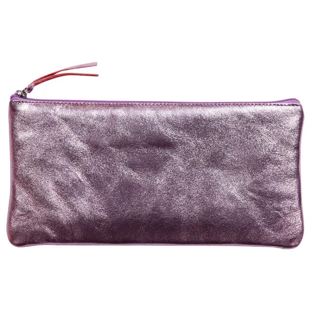 clairefontaine-age-bag-trousse-cuir-rose-iris-22x11-cm image 1