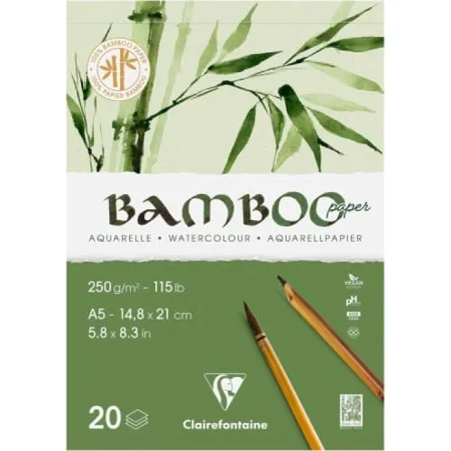 clairefontaine-painton-bloc-papier-aquarelle-bamboo-250g-a5-lot-de-4 image 1