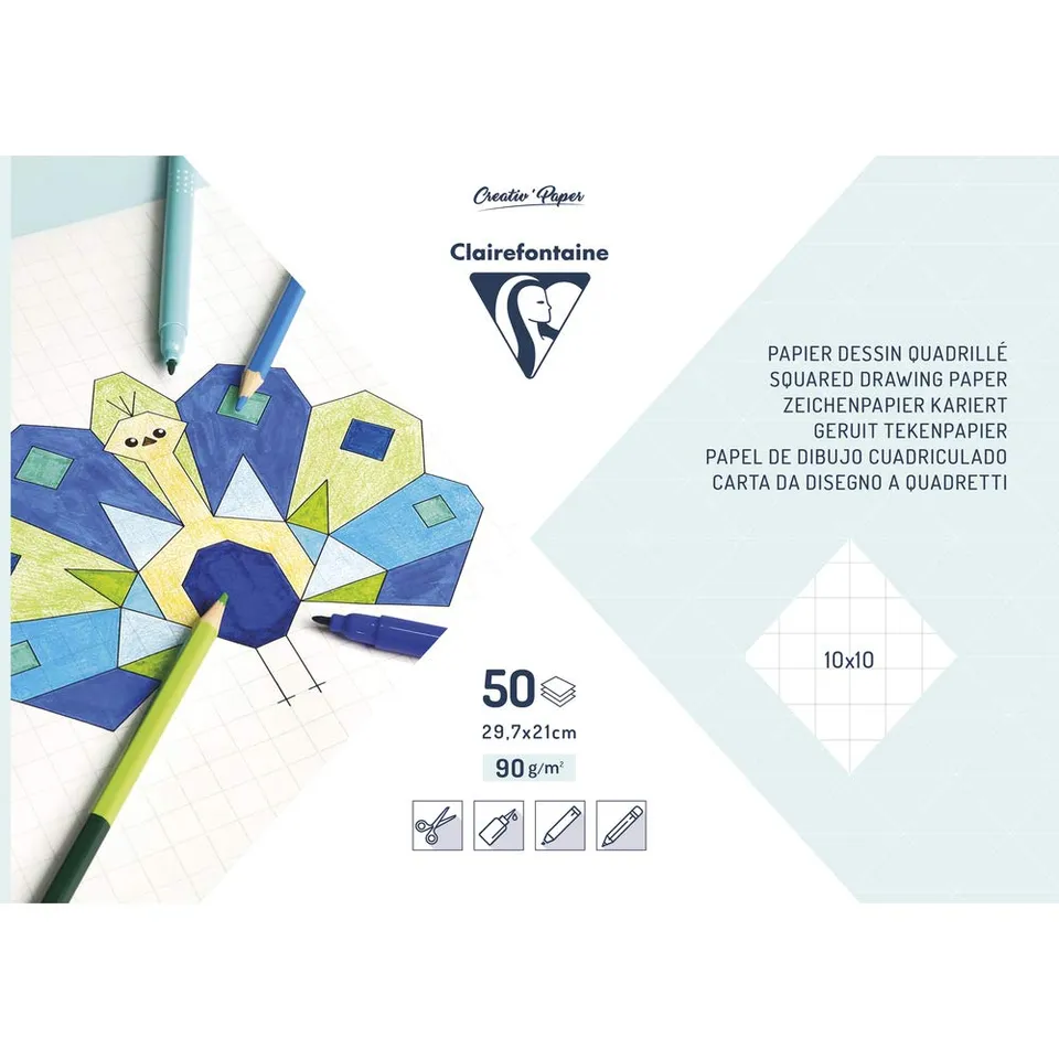 clairefontaine-1951-back-to-basics-bloc-quadrill-a4-50-feuilles image 1