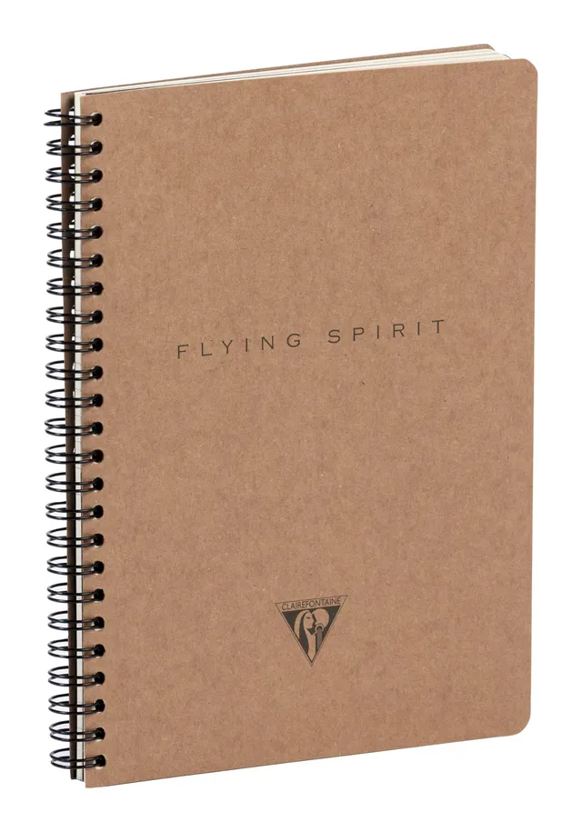 clairefontaine-flying-spirit-carnet-spirale-a5-kraft-brun-lign image 1