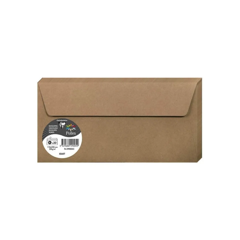 clairefontaine-forever-29005c-enveloppes-kraft-dl-11x22-x20 image 1