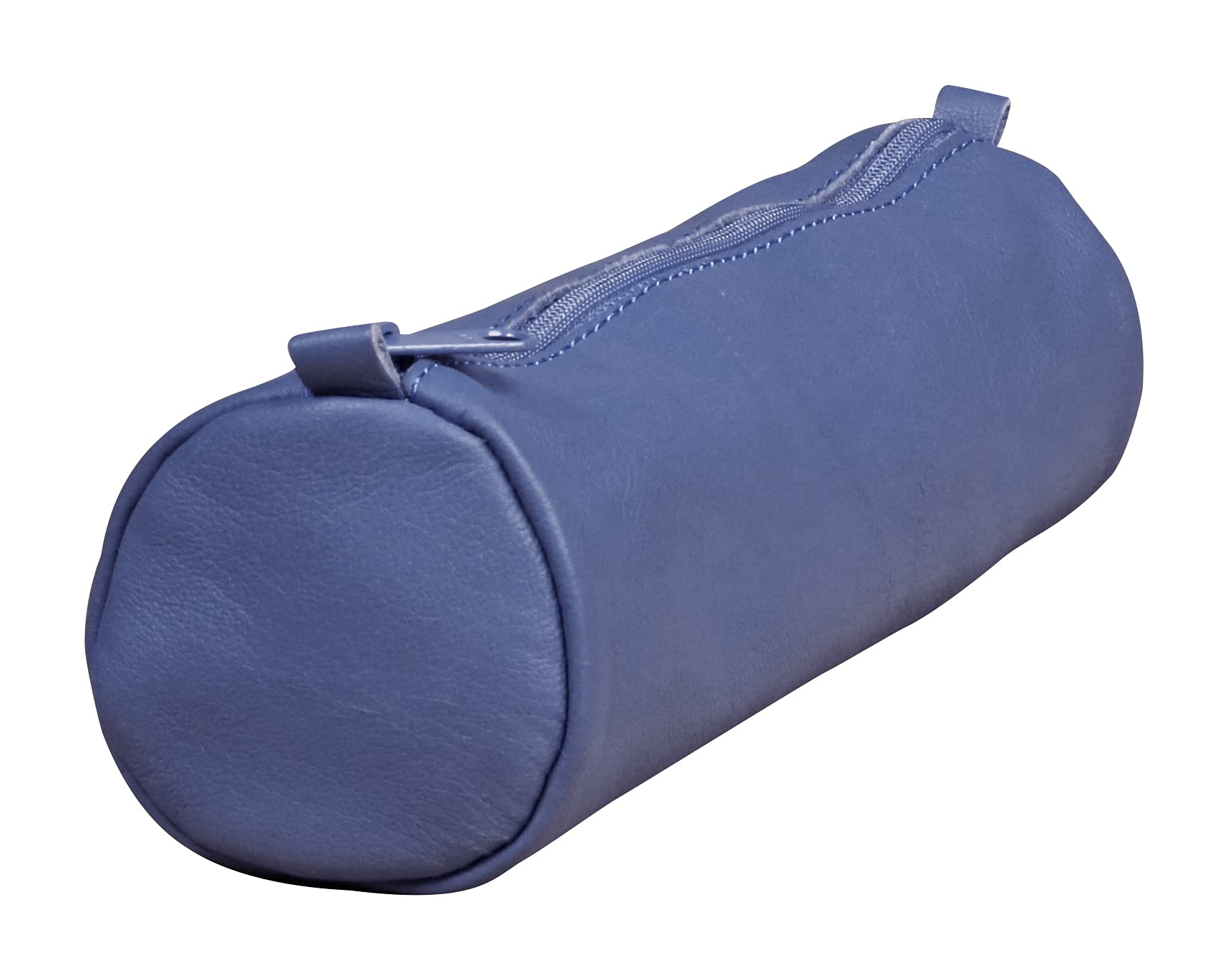 clairefontaine-age-bag-trousse-ronde-cuir-agneau-21x6cm-bleu image 1