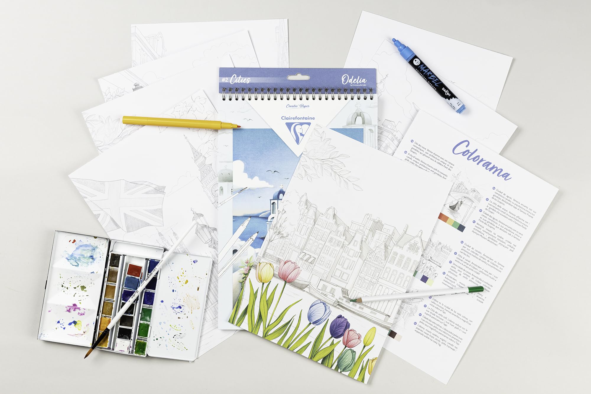 clairefontaine-painton-bloc-coloriage-villes-a4-20-feuilles-250g image 4
