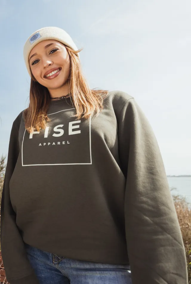 fise-basic-khaki-sweat-col-rond-manches-mont-es image 1