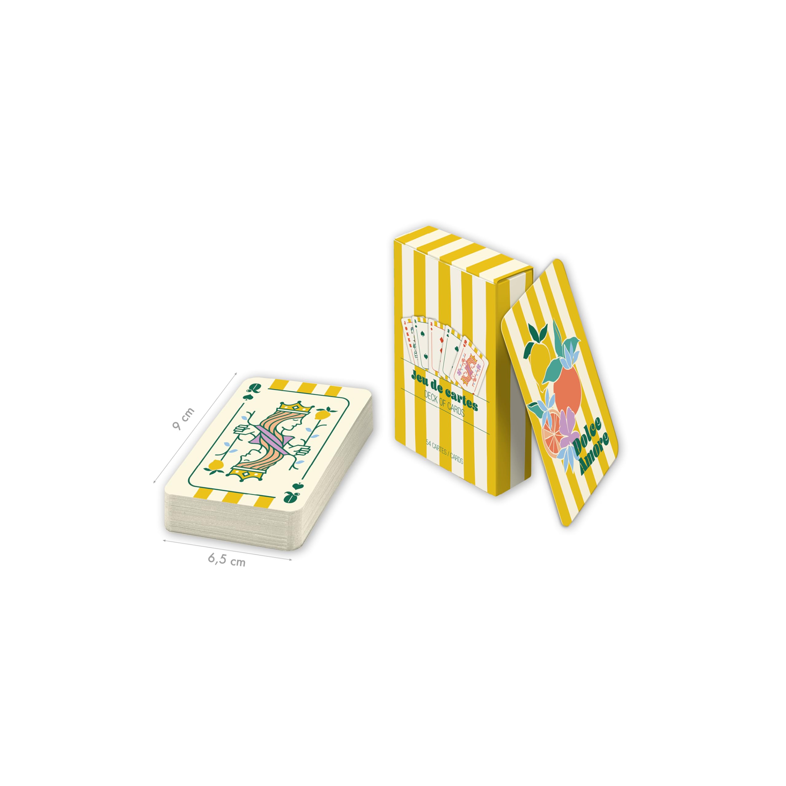 clairefontaine-dolce-amore-116286c-jeu-54-cartes-rayures-jaunes image 2