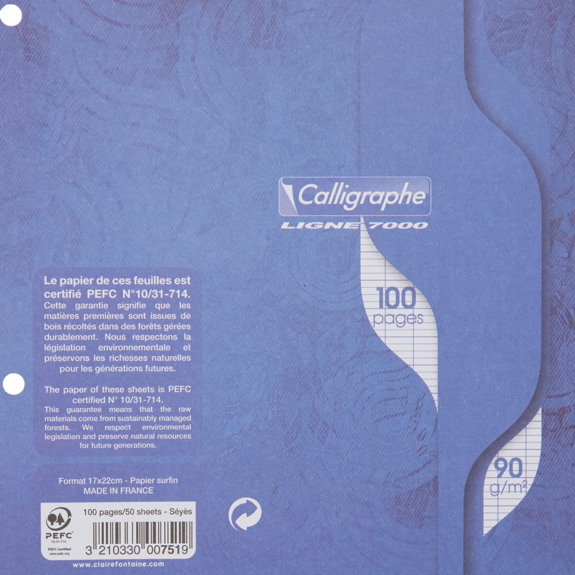 clairefontaine-calligraphe-feuillets-17x22-grands-carreaux-100-pages image 3
