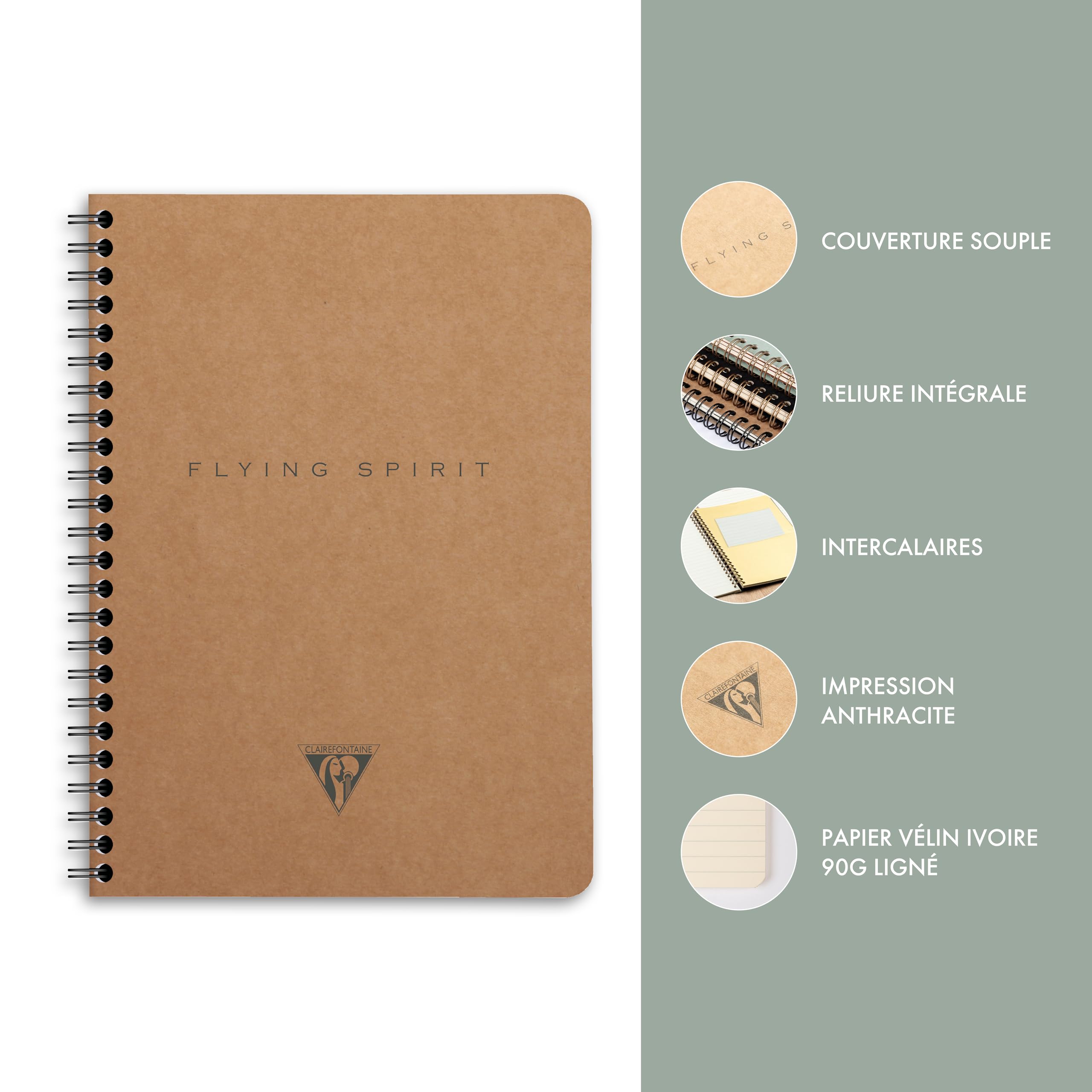 clairefontaine-flying-spirit-carnet-spirale-a5-kraft-brun-lign image 3