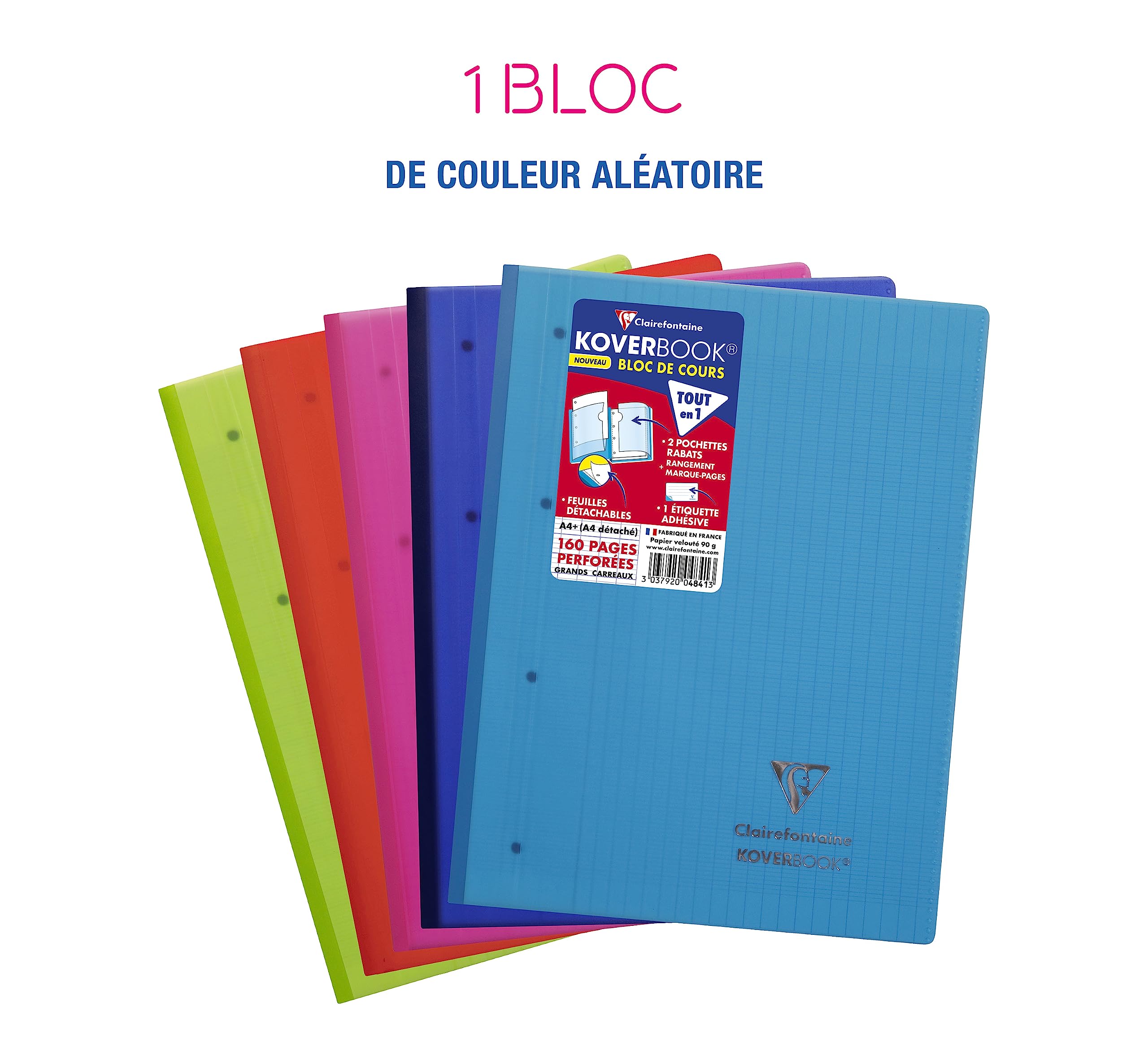 clairefontaine-koverbook-4841c-bloc-cours-a4-160-pages-grands-carreaux image 2