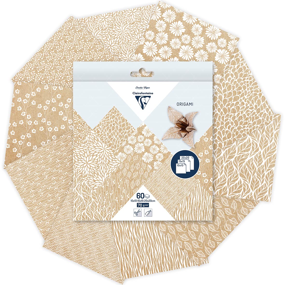 clairefontaine-tulip-paper-papier-origami-floral-kraft-60-feuilles image 2
