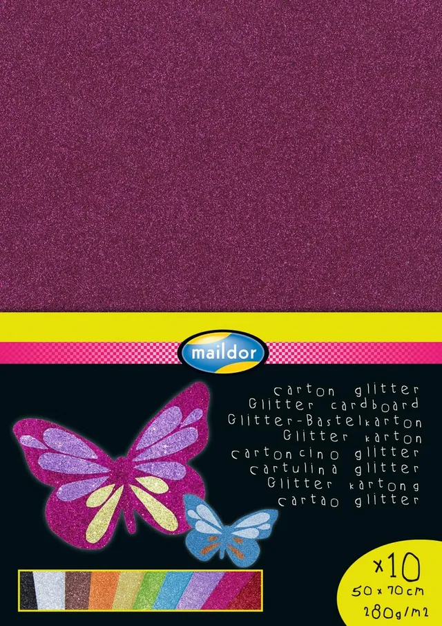 clairefontaine-sachet-10-feuilles-carton-paillet-assorties-280g image 1