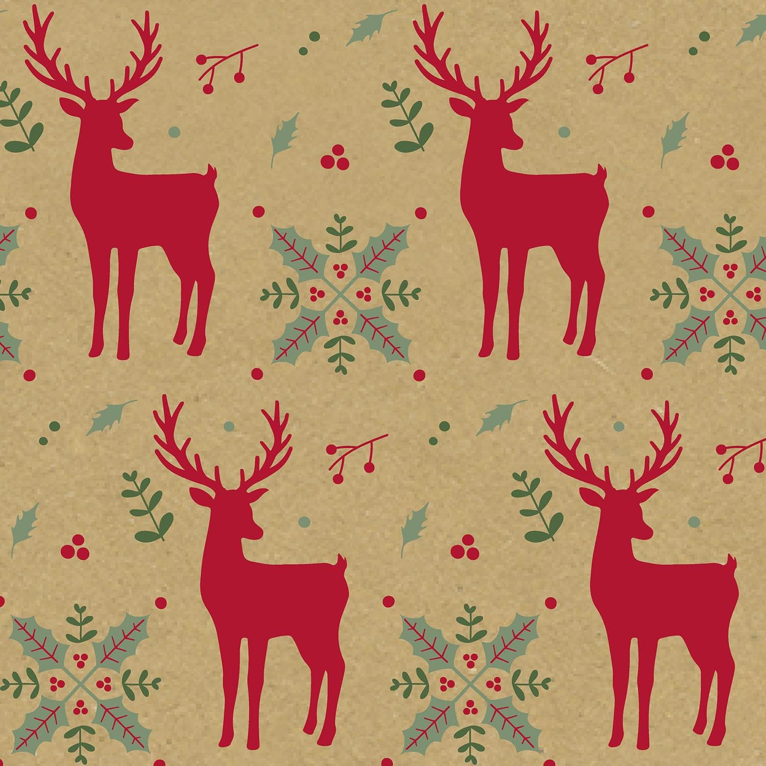 clairefontaine-223884c-rouleau-papier-cadeau-kraft-rennes-rouges-5m image 2