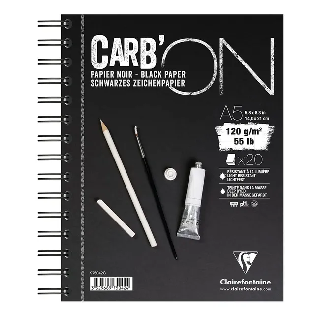 clairefontaine-painton-975042c-bloc-dessin-noir-a5-120g image 1