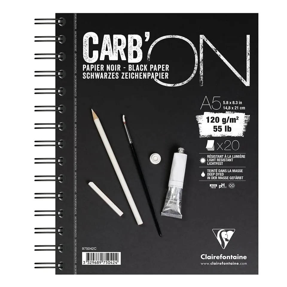 clairefontaine-painton-975042c-bloc-dessin-noir-a5-120g image 1