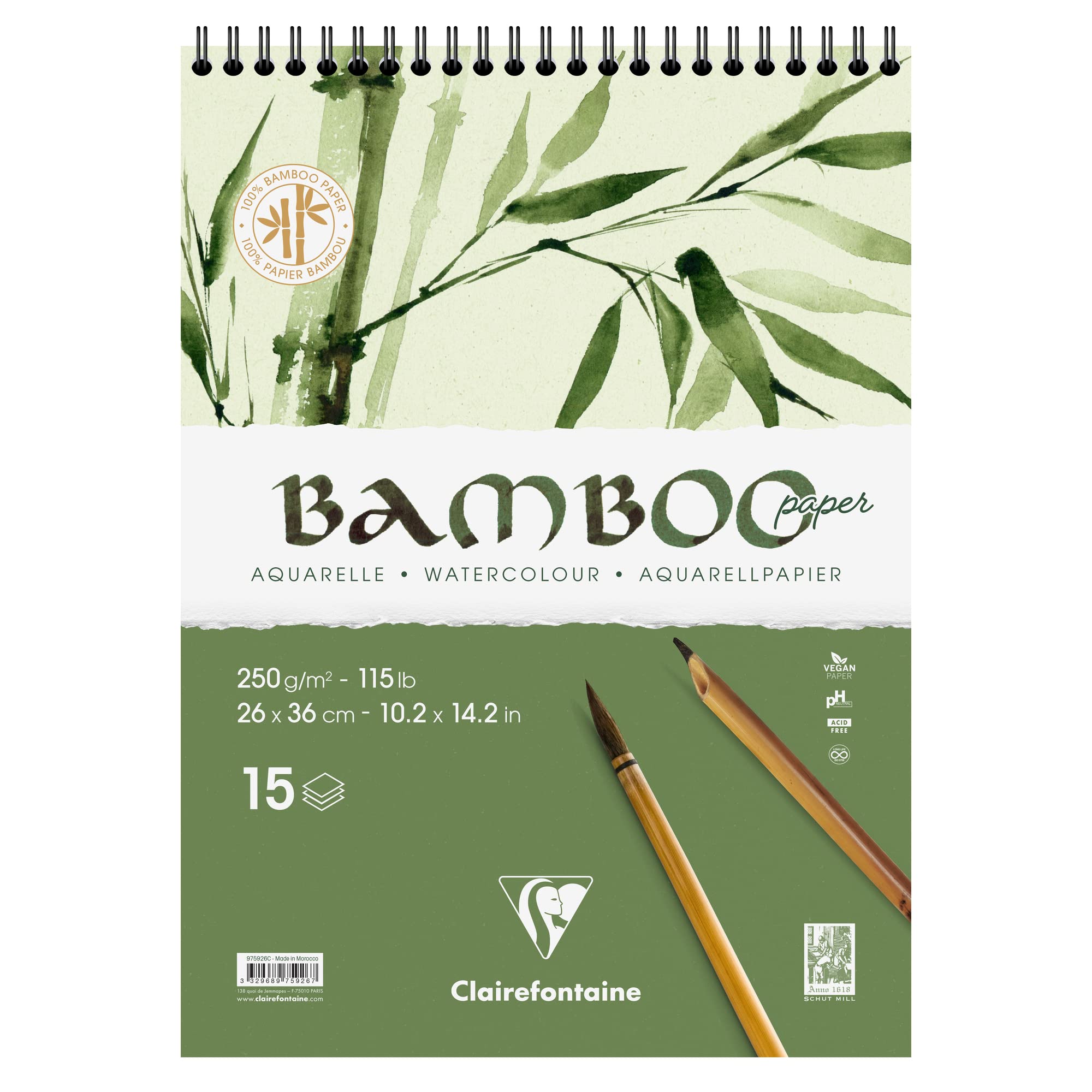 clairefontaine-painton-bloc-aquarelle-bamboo-13-5x25cm-250g-15-feuilles image 7
