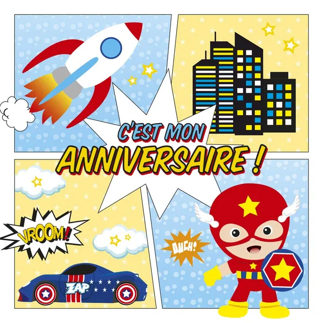 clairefontaine-20034c-cartes-invitation-anniversaire-super-h-ros-x8 image 1