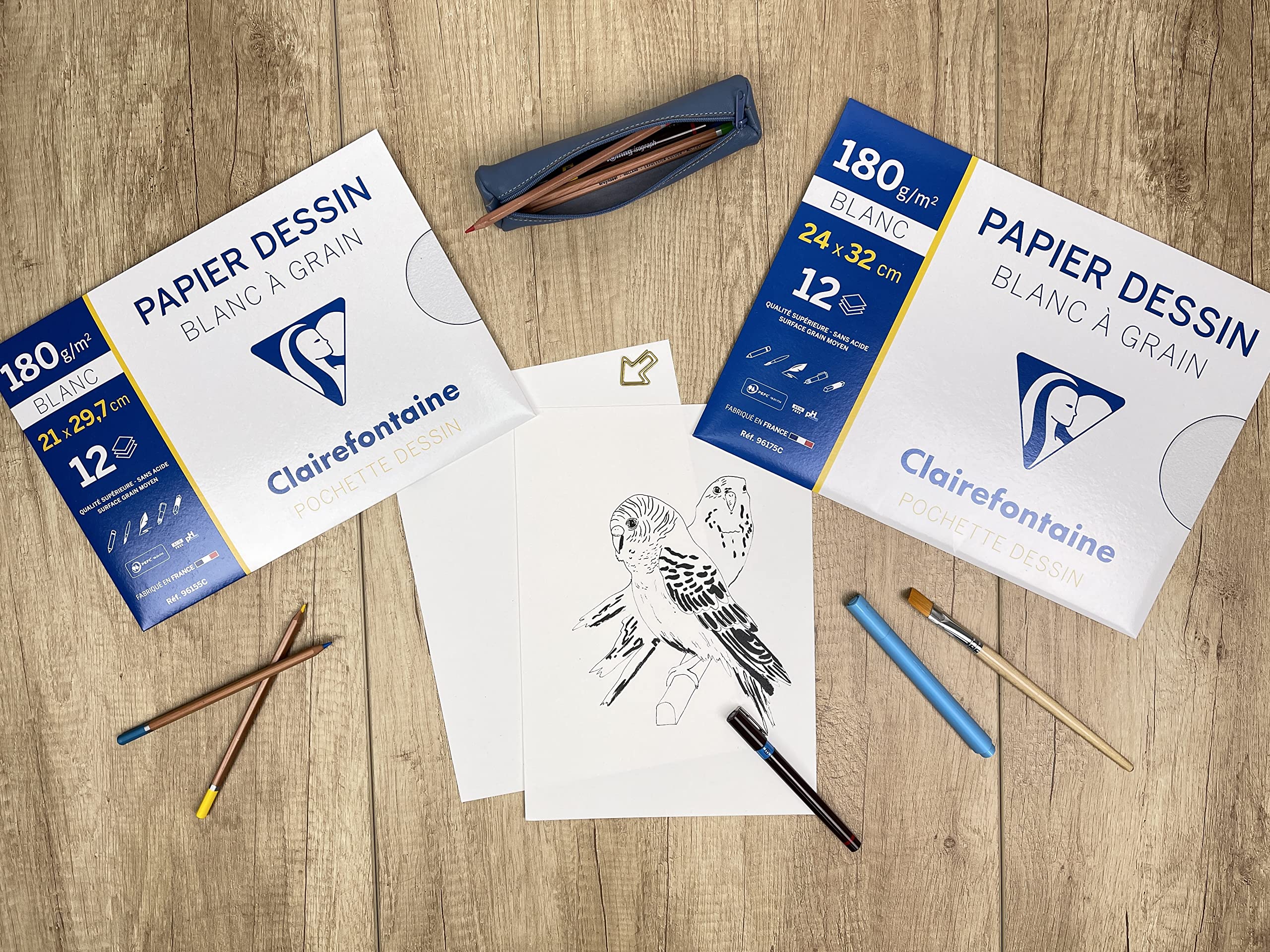 clairefontaine-painton-pochette-dessin-a4-grain-12-feuilles-180g image 5