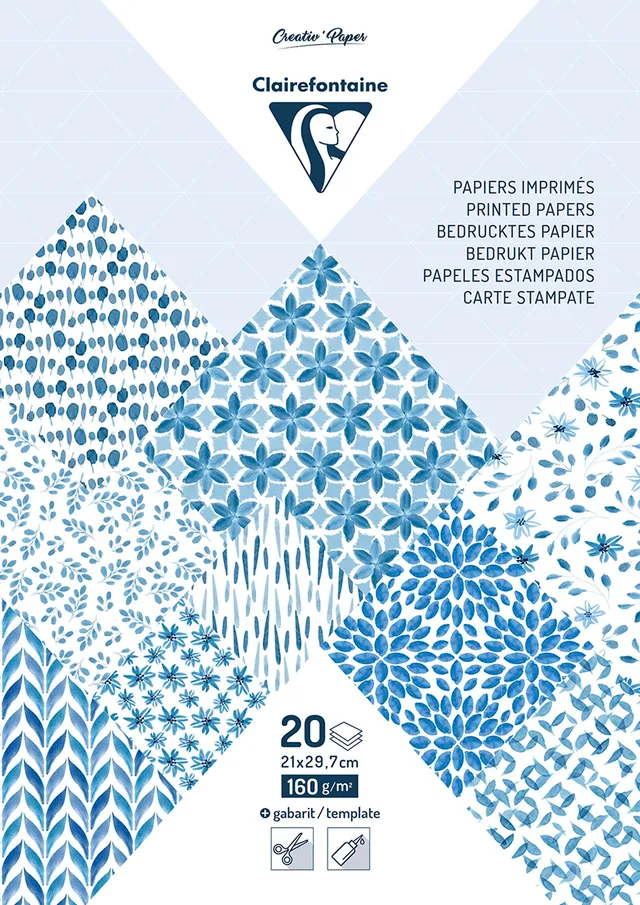clairefontaine-95544c-bloc-scrapbooking-shibori-floral-a4-160g image 1