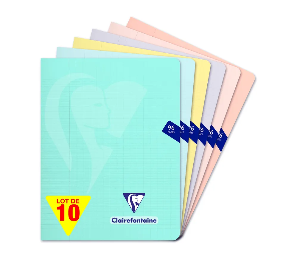 clairefontaine-308741c-lot-10-cahiers-17x22-grands-carreaux image 1